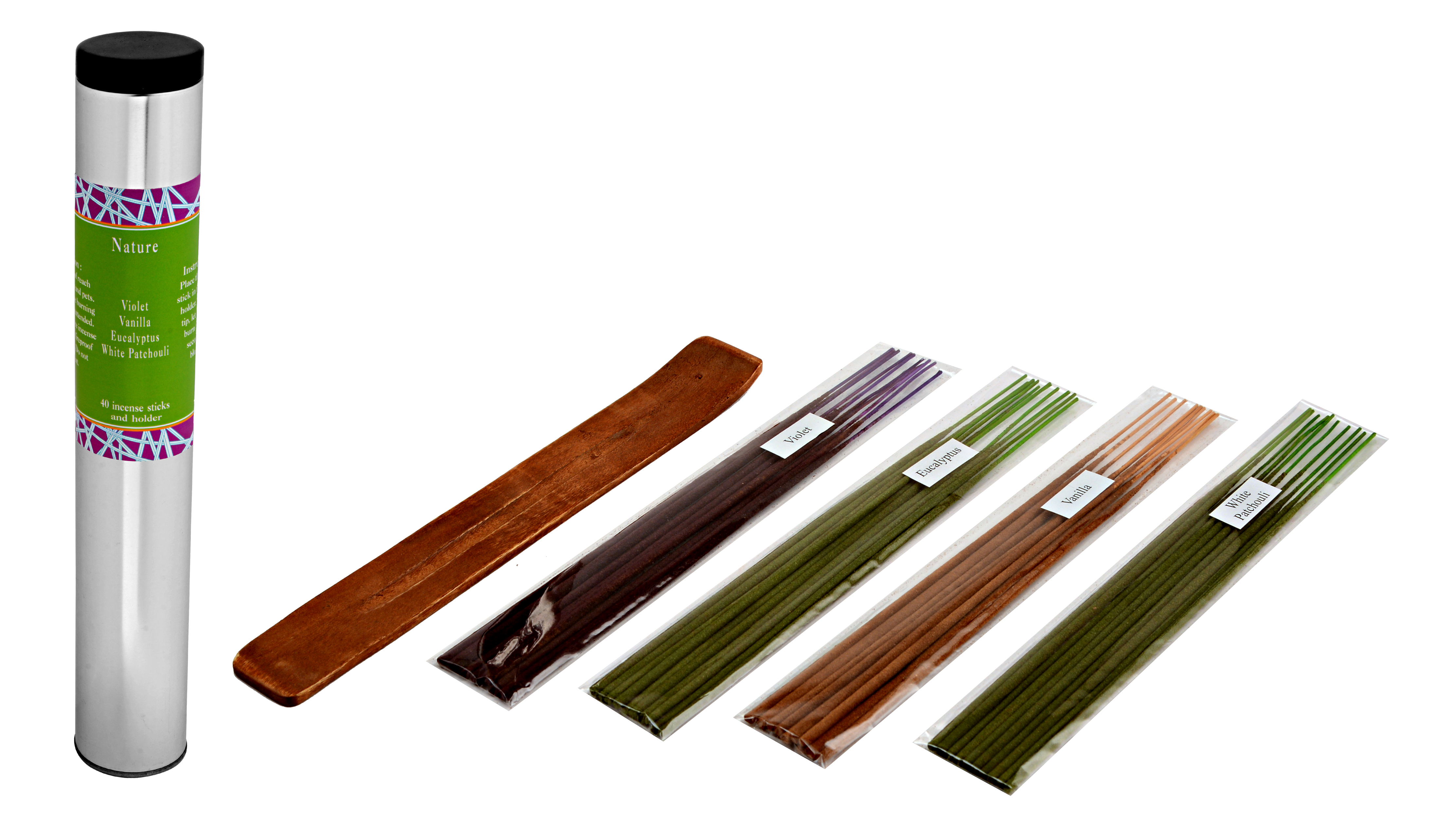 Nature-40 Incense Sticks Tin Can in a Decorative Tissue Bag (A-1027/C)